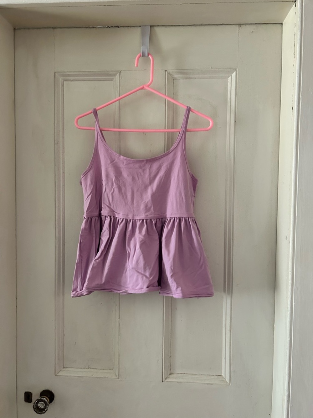 Lavender Peplum Camisole with Adjustable Straps